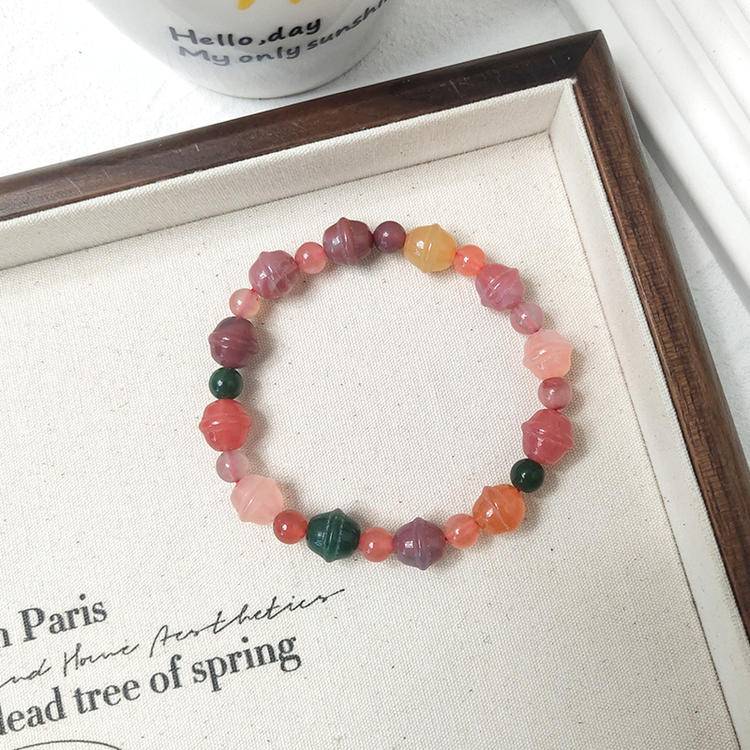 Grounded Light Yanyuan Agate Bead Bracelet
