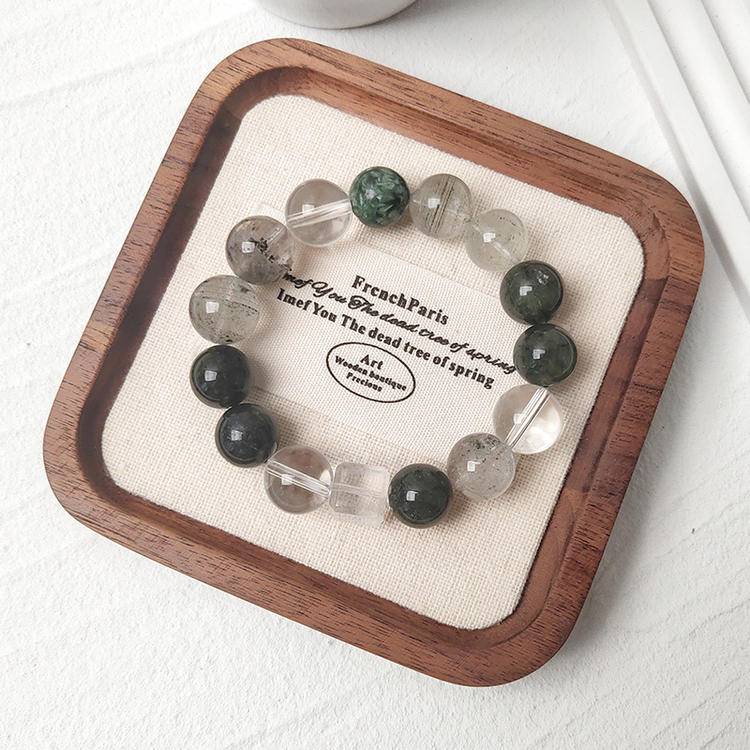 Abundance Flow Green Phantom Quartz Trio Prosperity Bracelet