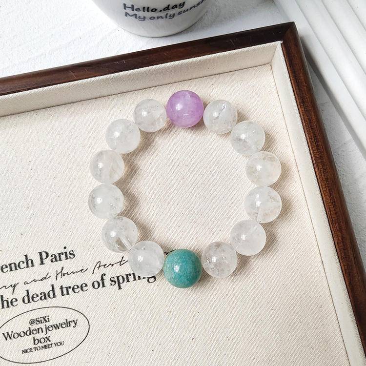 Healing Harmony Snow Phantom Quartz & Amazonite Bracelet