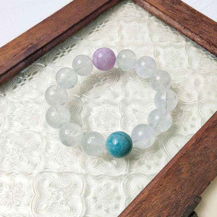 Healing Harmony Snow Phantom Quartz & Amazonite Bracelet