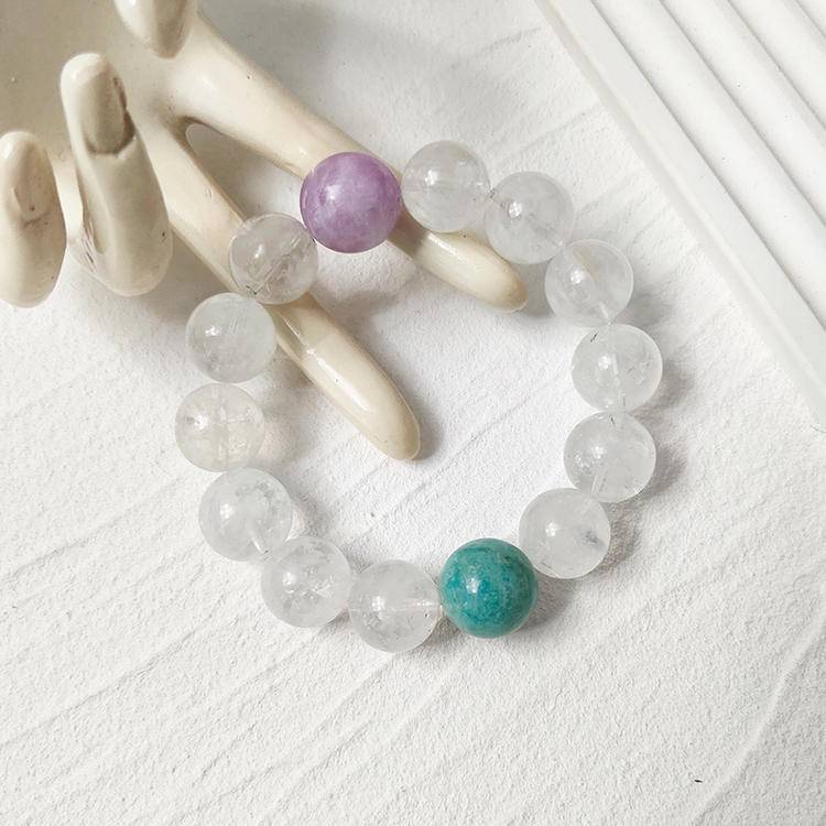 Healing Harmony Snow Phantom Quartz & Amazonite Bracelet
