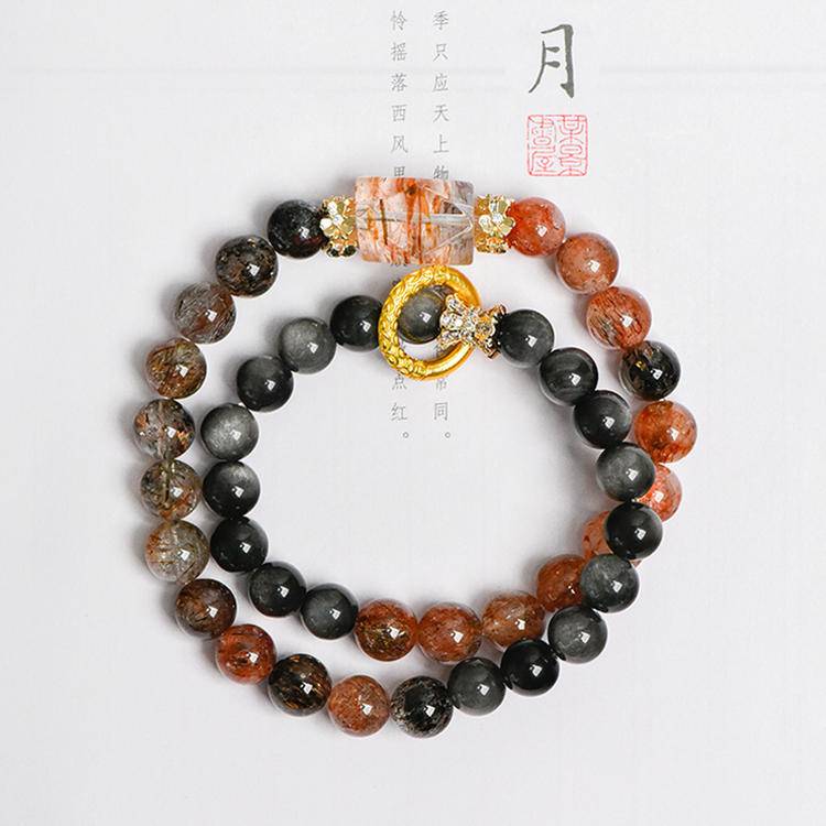 Layered Shield Obsidian & Silver Obsidian Protection Bracelet