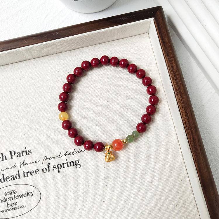 Scholar's Path Cinnabar, Agate & Amber Success Bracelet