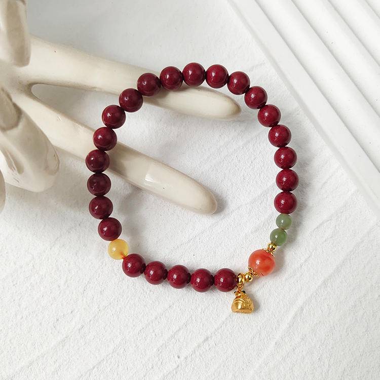 Scholar's Path Cinnabar, Agate & Amber Success Bracelet