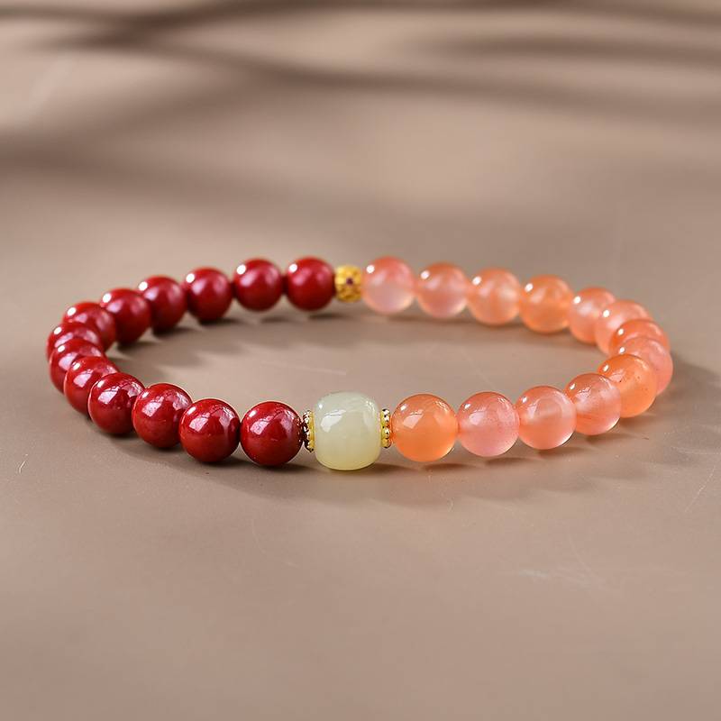 Prosperity Shield Southern Red Agate & Cinnabar Protection Bracelet