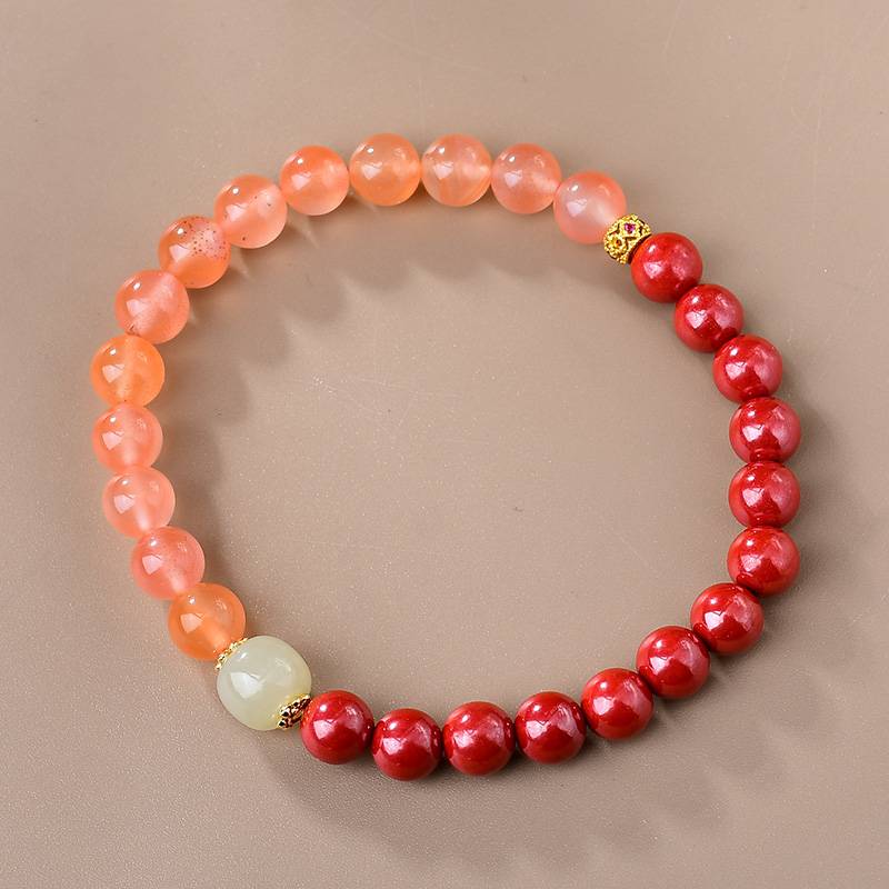 Prosperity Shield Southern Red Agate & Cinnabar Protection Bracelet
