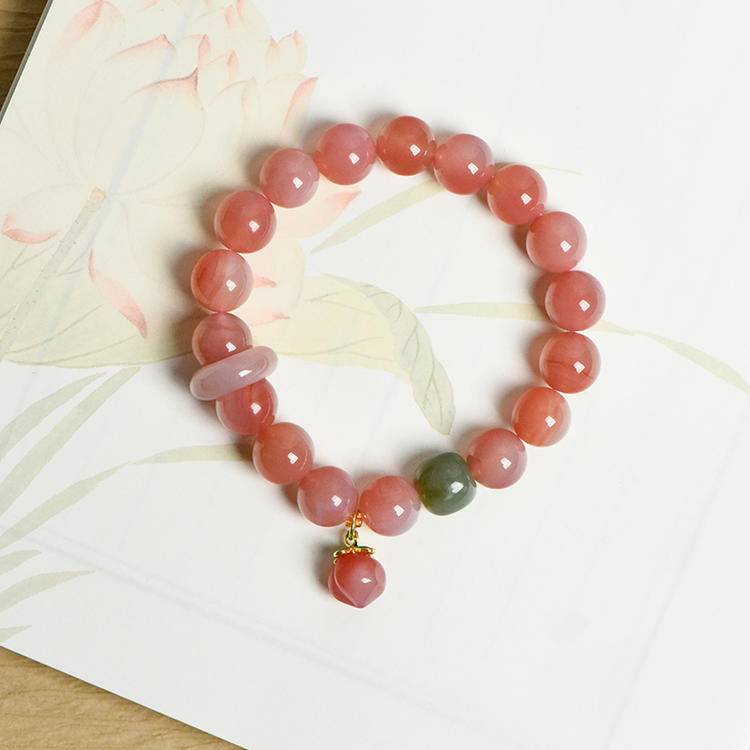 Sweet Abundance Yanyuan Agate & Cherry Charm Bracelet