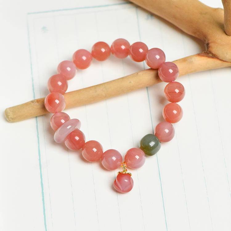 Sweet Abundance Yanyuan Agate & Cherry Charm Bracelet