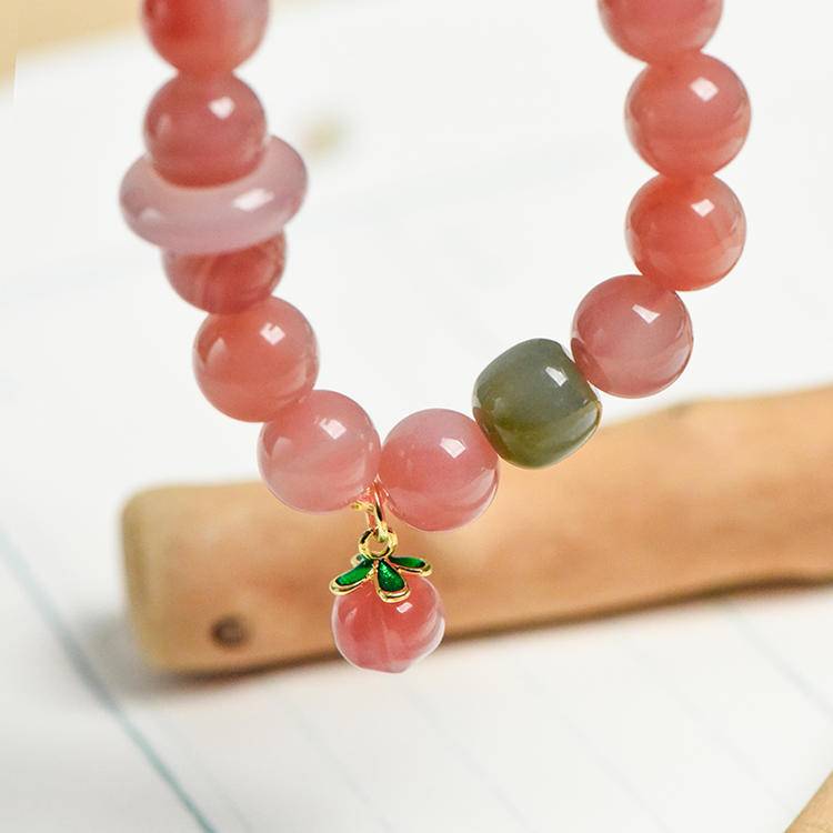 Sweet Abundance Yanyuan Agate & Cherry Charm Bracelet